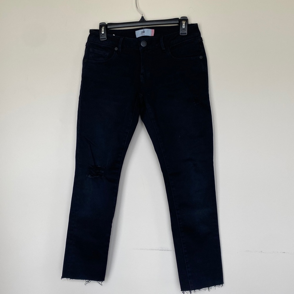 Slim boyfriend black distressed
